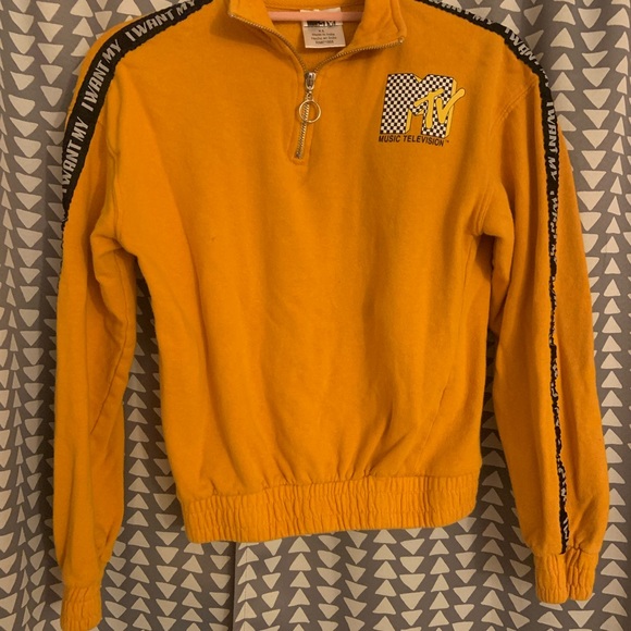 MTV Yellow Pullover Sweatshirt - Picture 1 of 6